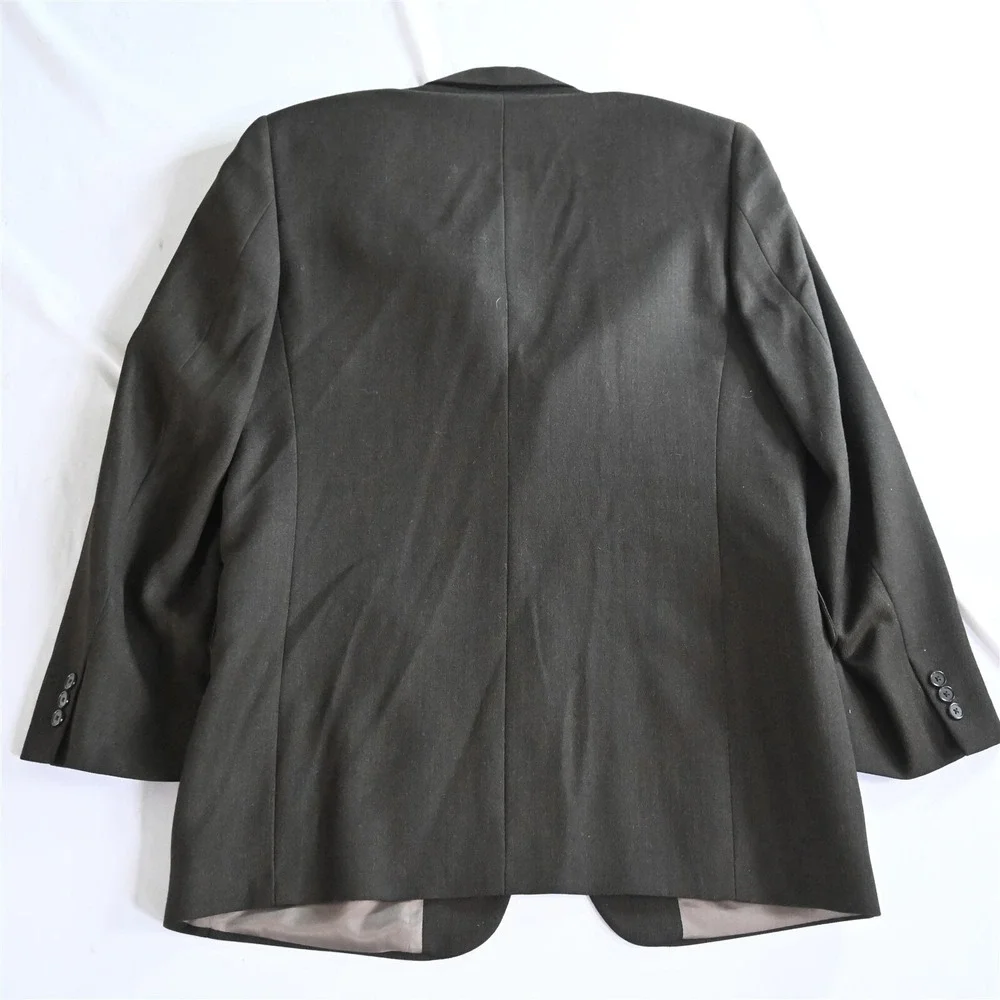 Vtg Tallia USA Made 42L 34x32 Brown 100%‎ Wool Mens Jacket Pants Suit